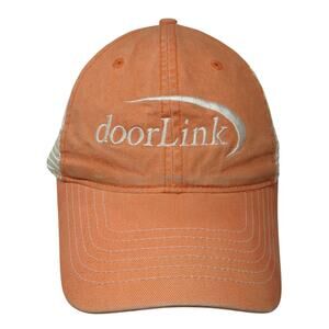 Door Link Snapback Trucker Hat Orange One Size Adjustable Mesh Back Zkapz
